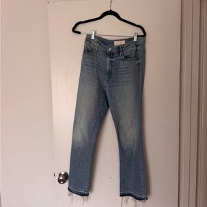 MOTHER Light Blue Cropped Straight Jeans